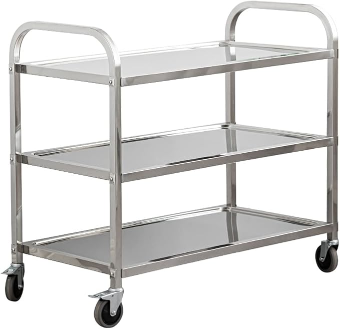 uyoyous 3 Tier Stainless Steel Utility Cart 37"x20"x37" Commercial Heavy Duty by uyoyous