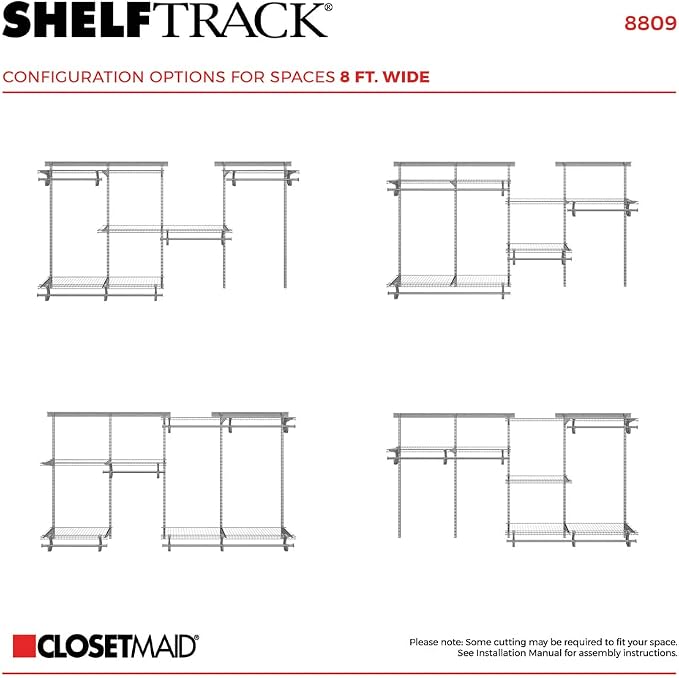 ClosetMaid ShelfTrack Wire Closet Organizer System, Adjustable from 5 to 8 Ft. - Image 7