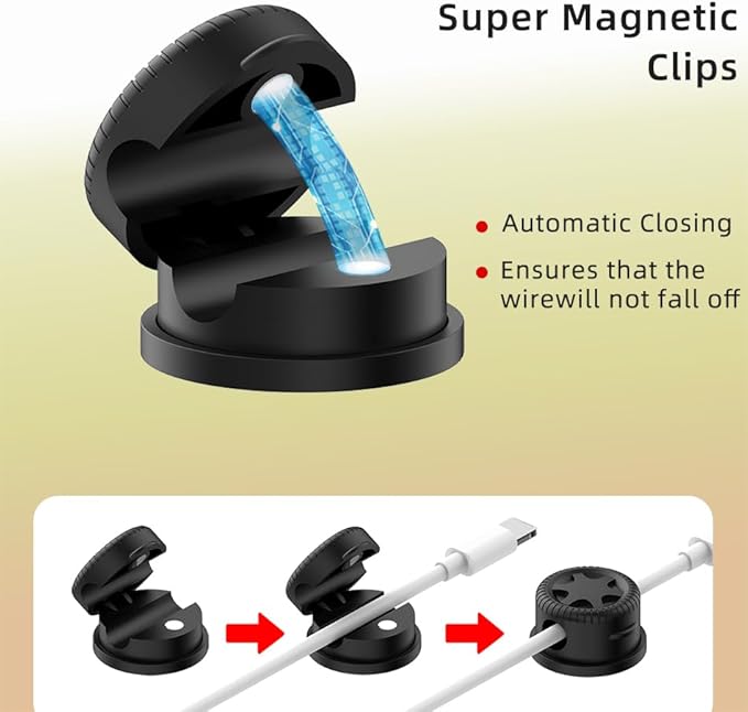 11PCS Cable Management Cord Holder Organizer, Magnetic Cable Clips Adhesive - Image 5