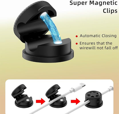 11PCS Cable Management Cord Holder Organizer, Magnetic Cable Clips Adhesive - Image 9