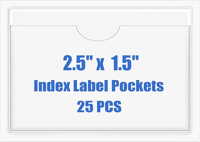 Origin-Joy 25 PCS Self-Adhesive Index Label Pockets by Origin-Joy