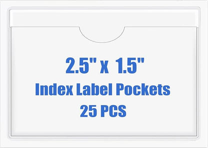Origin-Joy 25 PCS Self-Adhesive Index Label Pockets by Origin-Joy