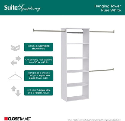 ClosetMaid SuiteSymphony Hanging Closet Kit Includes Tower, Closet Rods - Image 8