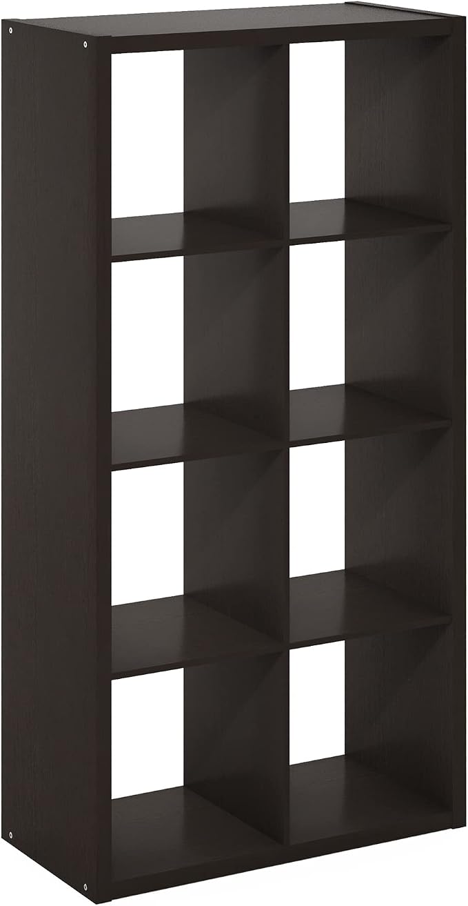 Furinno CUBICLE 8-Cube Book Shelf, Extra Thick Frame Bookshelf, Dark Oak | - Image 11