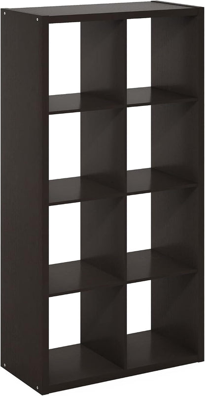 Furinno CUBICLE 8-Cube Book Shelf, Extra Thick Frame Bookshelf, Dark Oak | - Image 11