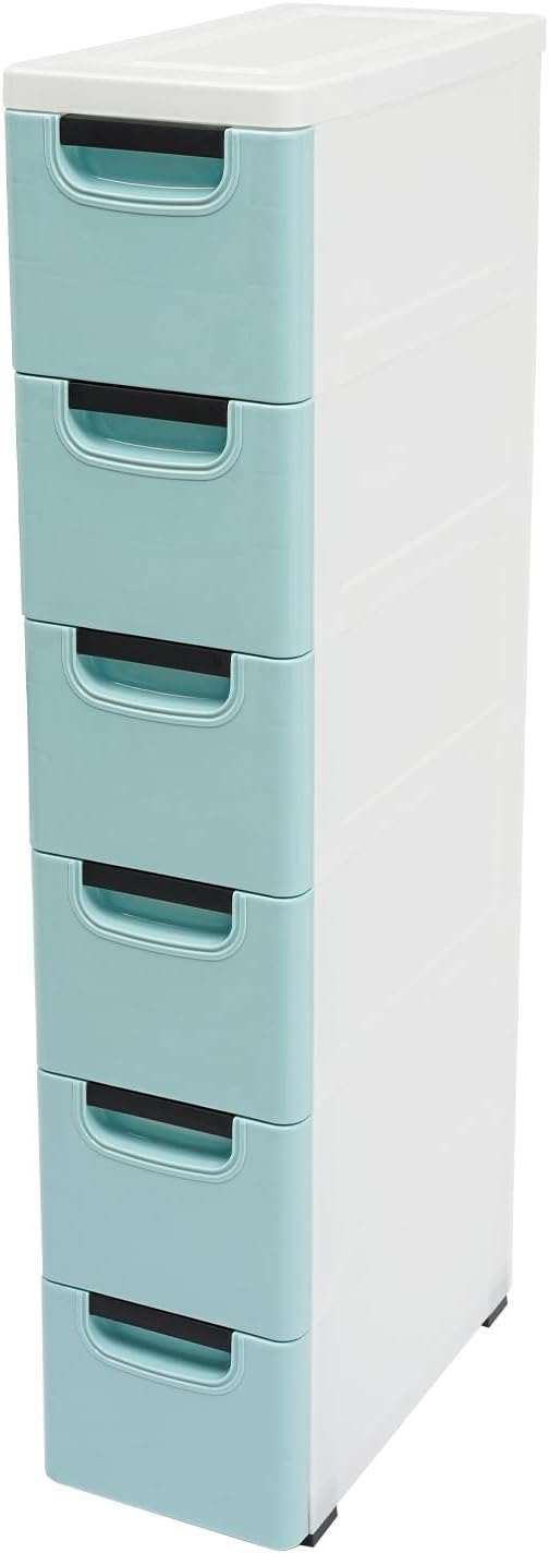 6 Drawers Narrow Slim Plastic Storage Cabinet, Storage Drawer by ILWorkTLs