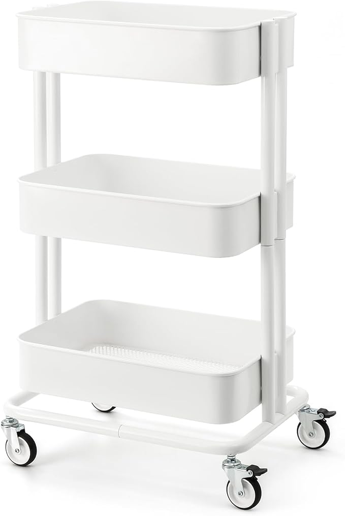 3 Tier Rolling Cart Metal Heavy Duty Utility Cart by CARTTECH