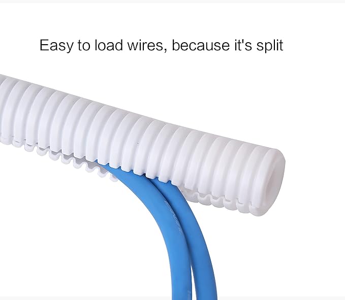 Alex Tech 50ft - 1/2 inch Split Wire Loom Tubing - White - Image 5