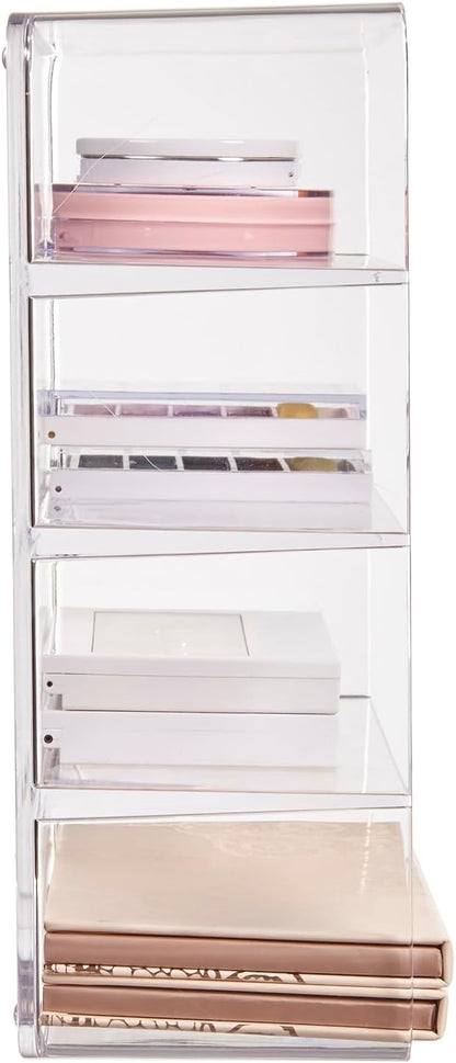 STORi 4-Compartment Clear Plastic Organizer, Rectangular Divided Makeup and - Image 7