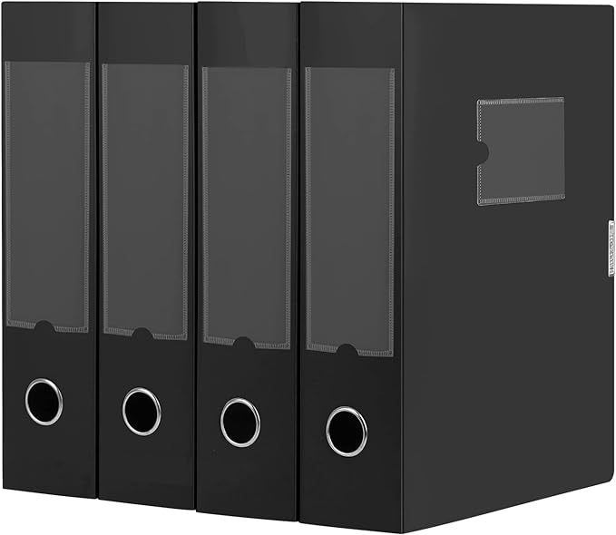 HUA JIE 4 Pack A4 Storage File Boxes Plastic Archives Cases by HUA+JIE