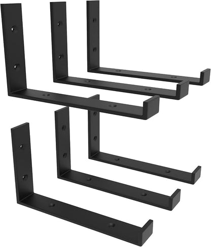 WEKIS 12 Inch Heavy Duty Floating Shelf Bracket, Wall Mounting Industrial Black - Image 8