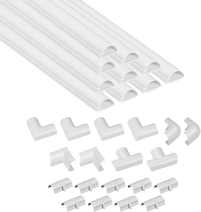 D-Line 157in Cord Cover Kit, Self-Adhesive Wire Hiders, Paintable Cable Raceway by D-LineUSAinc