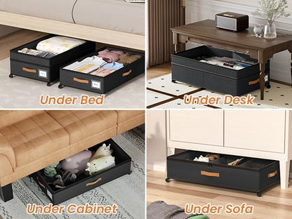 Under Bed Storage with Wheels, 72L XXL Under the Bed Storage Containers Large - Image 6