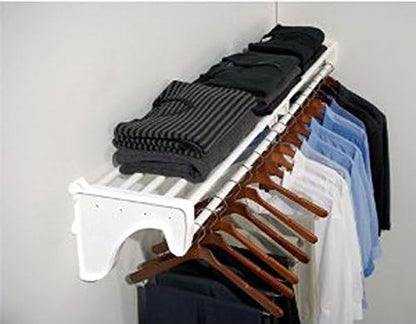 EZ Shelf - Closet Shelf with Hanging Rod - 64.3-119” Expandable, Closet Shelves - Image 7