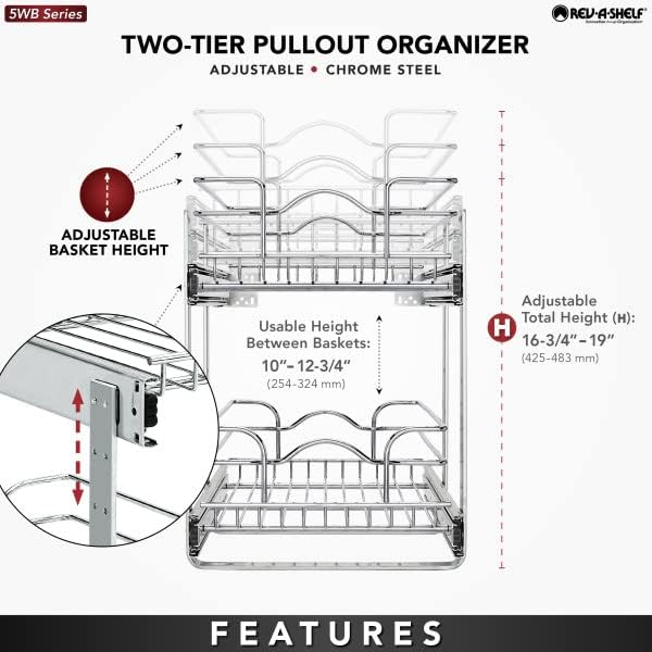 Rev-A-Shelf 2-Tier Kitchen Cabinet Pullout Shelf and Drawer Organizer Slide Out - Image 4