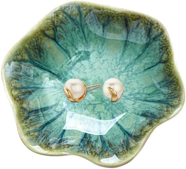Ceramic Jewelry Dish, Leaf Jewelry Tray Key Tray, Jewelry Holder, Small Ring by WELOCMETOBINOSTER