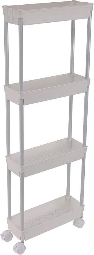 Sooyee 4 Tier Slim Storage Cart Mobile Shelving Unit Organizer Slide Out by Sooyee
