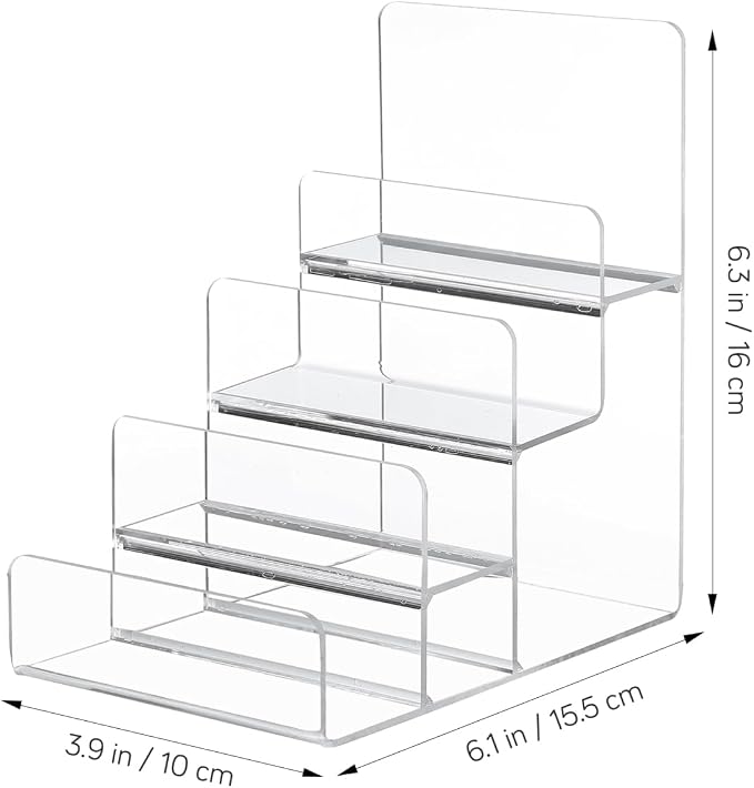 Cabilock 4-Tier Clear Acrylic Display Riser, Sturdy Tiered Organizer - Image 2