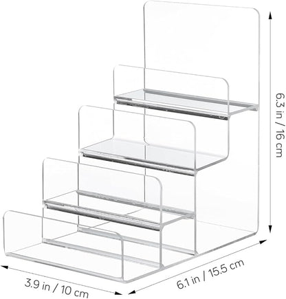 Cabilock 4-Tier Clear Acrylic Display Riser, Sturdy Tiered Organizer - Image 2
