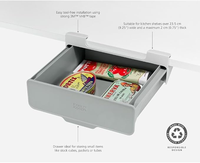 Joseph Joseph CupboardStore Under-Shelf Storage Drawer – Space-Saving Kitchen - Image 5