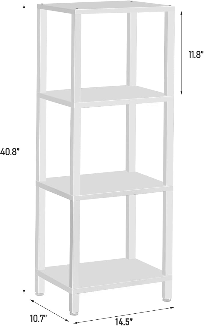 TUTOTAK Bookshelf, 4-Tier Small Narrow Book Shelf - Image 2