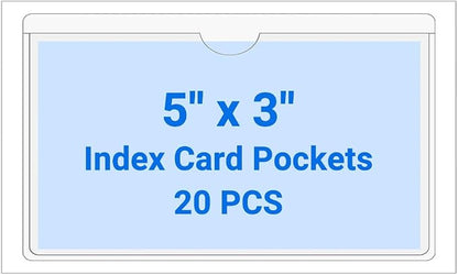 20 PCS Clear Self Adhesive Plastic Label Pockets, Top Loading Business & by Kvatr-X
