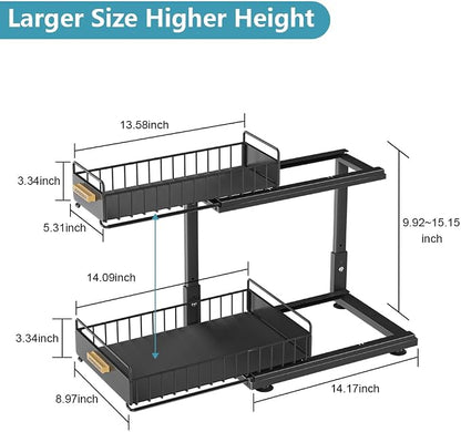 Under Sink Organizer Kitchen, 2 Tier Under Sink Organizers and Storage - Image 7