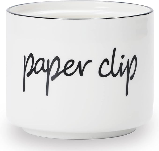 ONTUBE Farmhouse Paper Clip Holders, Ceramic Binder Clip Dispenser Organizer by ONTUBE
