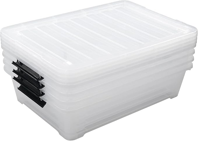 Xyskin 4 Packs 40 Quart Plastic Large Under Bed Storage Box - Image 3