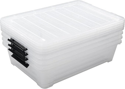 Xyskin 4 Packs 40 Quart Plastic Large Under Bed Storage Box - Image 3