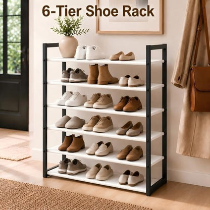 6-Tier Shoe Rack Organizer, Zero-Wobble Metal Frame - Image 3