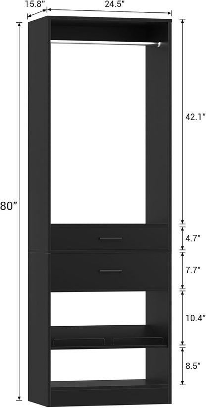 Unikito 25" W x 80" H Closet Organizer Storage - Image 3