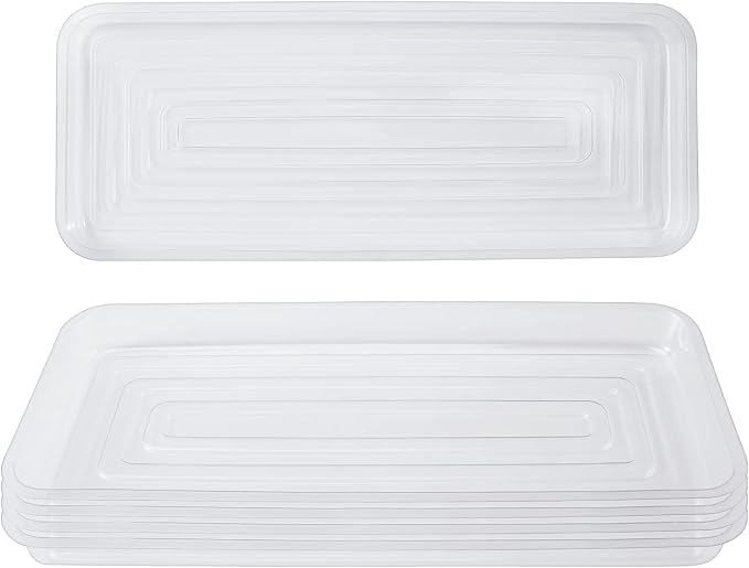 Idyllize Rectangular 5 Pieces of 15 by 6 Inch Clear Thick Plastic Heavy Duty by Idyllize