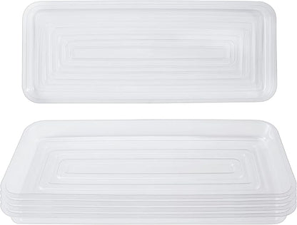 Idyllize Rectangular 5 Pieces of 15 by 6 Inch Clear Thick Plastic Heavy Duty by Idyllize