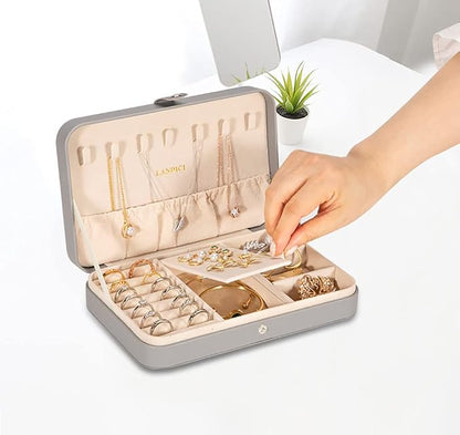 LANDICI Small Jewelry Box for Women Girls, PU Leather Travel Jewelry Case - Image 5
