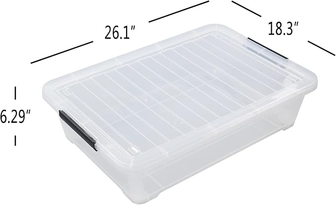 Xyskin 4 Packs 40 Quart Plastic Large Under Bed Storage Box - Image 2