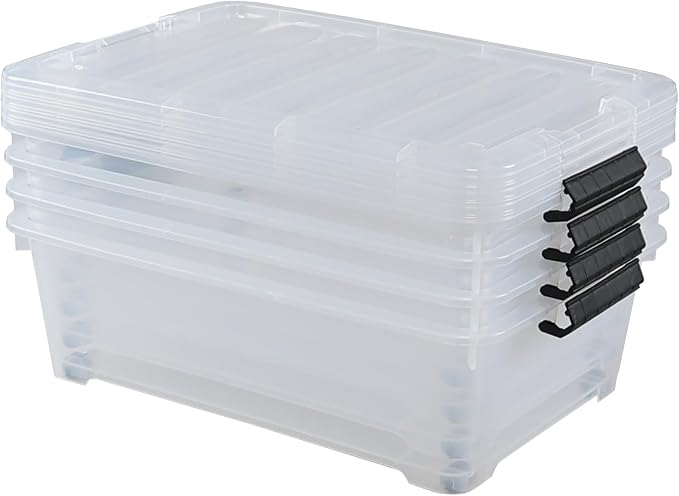 Xyskin 4 Packs 20 Quart Plastic Under Bed Storage Box, Winter Clothing - Image 5