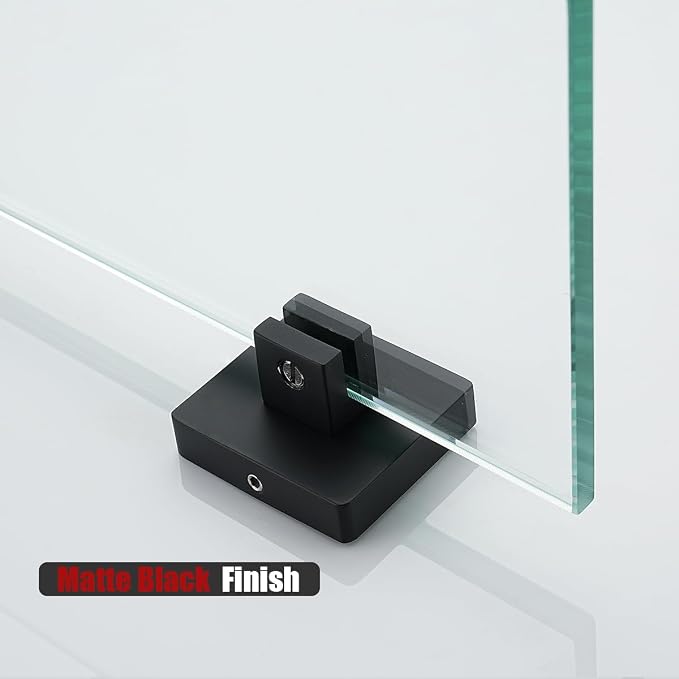 JQK Corner Glass Shelf Black, Bathroom 304 Stainless Steel Shower Triangle - Image 6