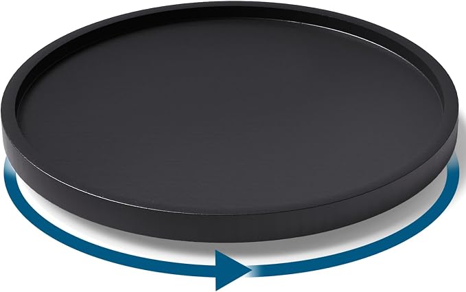 Lazy Susan Organizer for Kitchen, Bamboo Turntable for Cabinet, Middle（Black） by VERTORGAN