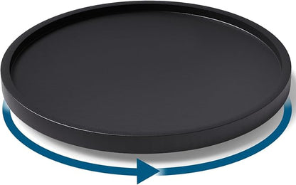 Lazy Susan Organizer for Kitchen, Bamboo Turntable for Cabinet, Middle（Black） by VERTORGAN