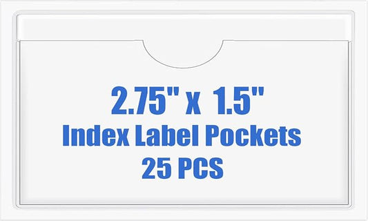 Origin-Joy 25 PCS Self-Adhesive Index Label Pockets by Origin-Joy