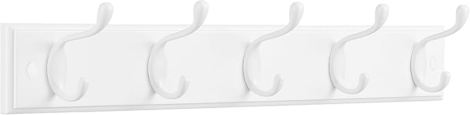 SONGMICS Wall-Mounted Coat Rack, Hook Rack, 5 Dual Metal Hooks, by SONGMICSbySONGMICSHOME