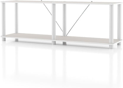 Homes: Inside + Out Apexa Modern 2-Tier Extra Wide Shelving Units, Collectibles by HOMESInsideOut