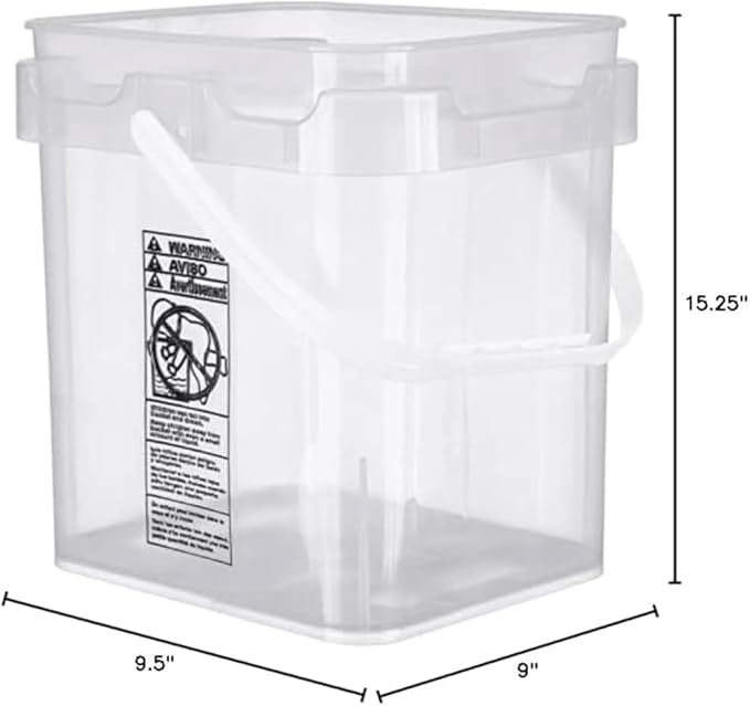 House Naturals Clear Food Grade Made in USA Plastic Bucket - Image 4