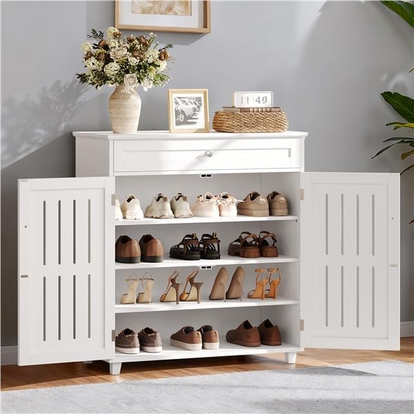 Yaheetech Shoe Cabinet, 4-Tier Shoe Storage Cabinet - Image 2