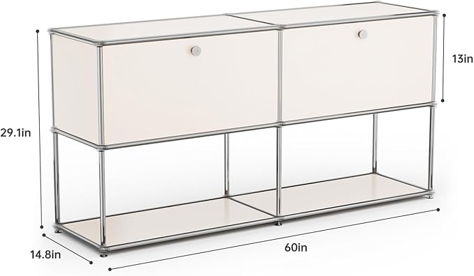 Modern Storage Cabinet White F Versatile Free-Standing Organizer - Image 3