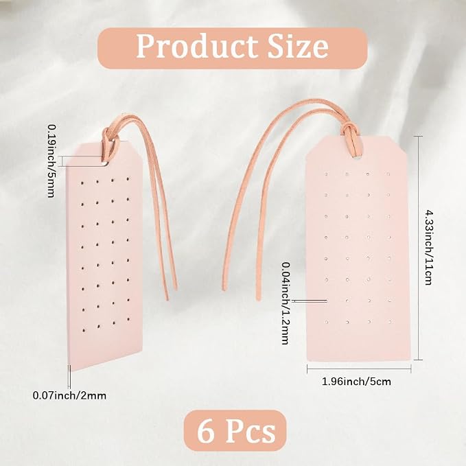 6Pcs Portable PU Leather Pierced Earring Holders - Image 2
