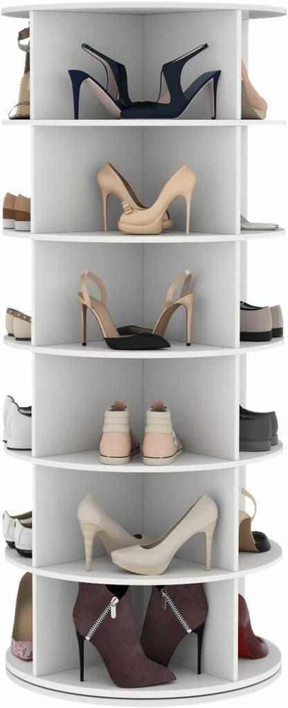 Gyfimoie Rotating Shoe Rack, 6-Tier Spinning Shoe Tower, Free Standing by Gyfimoie