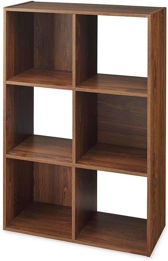 Whitmor 6 Cube Bookcase Storage Organizer, 3 Tier Stackable MDF Bookshelf - Image 4