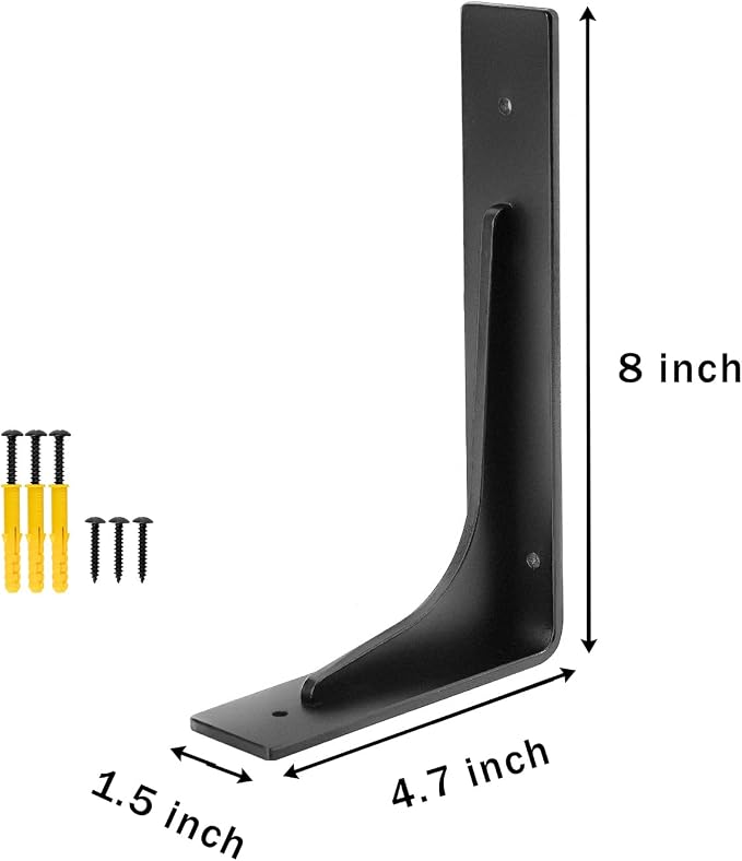 8"x 4.7" Shelf Brackets, L Shelf Brackets, Vertical Angle, Premium Alloy Metal - Image 2